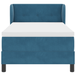 Casa si Gradina - Mobilier - Paturi si accesorii - Paturi - Pat box spring cu saltea, albastru inchis, 90x200 cm, catifea - Infinity.ro