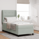 Casa si Gradina - Mobilier - Paturi si accesorii - Paturi - Pat box spring cu saltea, gri deschis, 100x200 cm, catifea - Infinity.ro