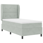 Casa si Gradina - Mobilier - Paturi si accesorii - Paturi - Pat box spring cu saltea, gri deschis, 100x200 cm, catifea - Infinity.ro