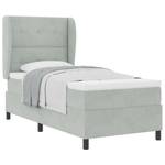 Casa si Gradina - Mobilier - Paturi si accesorii - Paturi - Pat box spring cu saltea, gri deschis, 100x200 cm, catifea - Infinity.ro