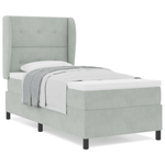 Casa si Gradina - Mobilier - Paturi si accesorii - Paturi - Pat box spring cu saltea, gri deschis, 100x200 cm, catifea - Infinity.ro