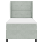 Casa si Gradina - Mobilier - Paturi si accesorii - Paturi - Pat box spring cu saltea, gri deschis, 100x200 cm, catifea - Infinity.ro