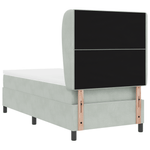 Casa si Gradina - Mobilier - Paturi si accesorii - Paturi - Pat box spring cu saltea, gri deschis, 100x200 cm, catifea - Infinity.ro