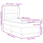 Casa si Gradina - Mobilier - Paturi si accesorii - Paturi - Pat box spring cu saltea, gri deschis, 100x200 cm, catifea - Infinity.ro
