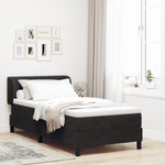 Casa si Gradina - Mobilier - Paturi si accesorii - Paturi - Pat cu arcuri si saltea Negru 90x190 cm Catifea - Infinity.ro
