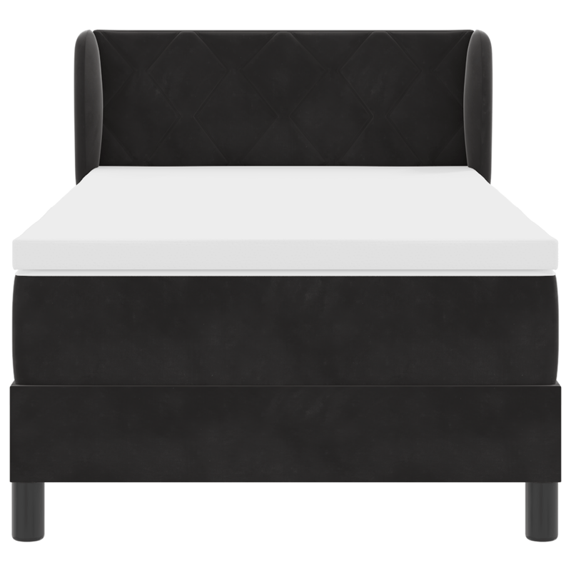 Casa si Gradina - Mobilier - Paturi si accesorii - Paturi - Pat cu arcuri si saltea Negru 90x190 cm Catifea - Infinity.ro
