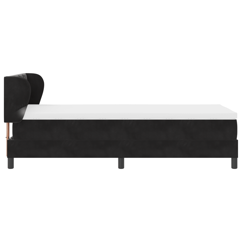 Casa si Gradina - Mobilier - Paturi si accesorii - Paturi - Pat cu arcuri si saltea Negru 90x190 cm Catifea - Infinity.ro