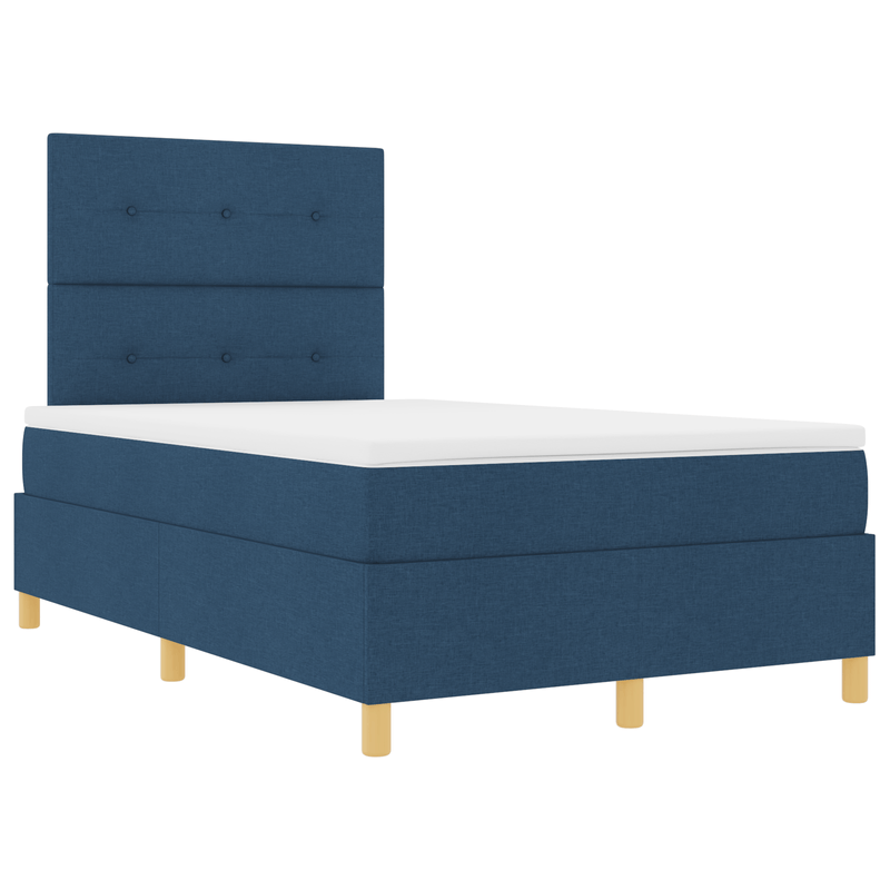 Casa si Gradina - Mobilier - Paturi si accesorii - Paturi - Pat cu arc cu saltea Albastru 120x200 cm Tesatura - Infinity.ro