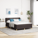 Casa si Gradina - Mobilier - Paturi si accesorii - Paturi - Pat box spring cu saltea, maro inchis, 140x200 cm, textil - Infinity.ro