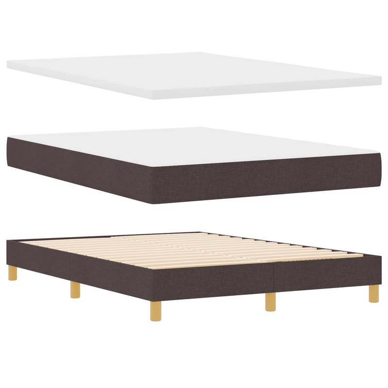 Casa si Gradina - Mobilier - Paturi si accesorii - Paturi - Pat box spring cu saltea, maro inchis, 140x200 cm, textil - Infinity.ro