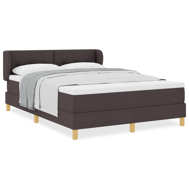 Casa si Gradina - Mobilier - Paturi si accesorii - Paturi - Pat box spring cu saltea, maro inchis, 140x200 cm, textil - Infinity.ro