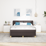 Casa si Gradina - Mobilier - Paturi si accesorii - Paturi - Pat box spring cu saltea, maro inchis, 140x200 cm, textil - Infinity.ro