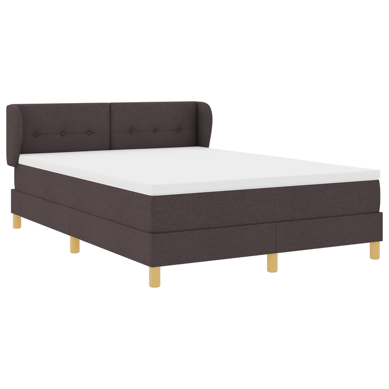 Casa si Gradina - Mobilier - Paturi si accesorii - Paturi - Pat box spring cu saltea, maro inchis, 140x200 cm, textil - Infinity.ro