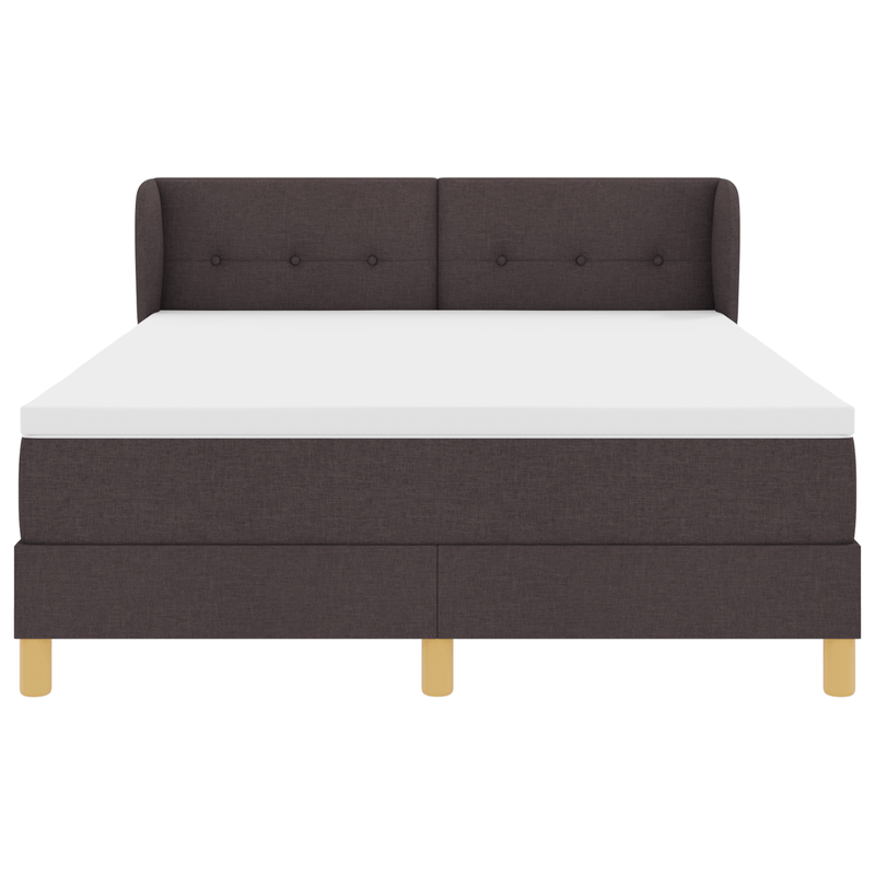 Casa si Gradina - Mobilier - Paturi si accesorii - Paturi - Pat box spring cu saltea, maro inchis, 140x200 cm, textil - Infinity.ro
