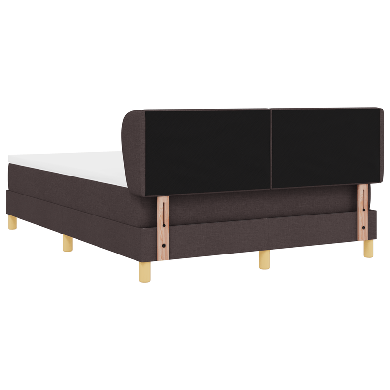 Casa si Gradina - Mobilier - Paturi si accesorii - Paturi - Pat box spring cu saltea, maro inchis, 140x200 cm, textil - Infinity.ro