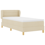 Casa si Gradina - Mobilier - Paturi si accesorii - Paturi - Pat box spring cu saltea, crem, 90x190 cm, textil - Infinity.ro