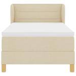 Casa si Gradina - Mobilier - Paturi si accesorii - Paturi - Pat box spring cu saltea, crem, 90x190 cm, textil - Infinity.ro