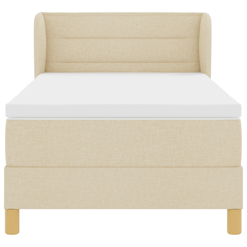 Casa si Gradina - Mobilier - Paturi si accesorii - Paturi - Pat box spring cu saltea, crem, 90x190 cm, textil - Infinity.ro