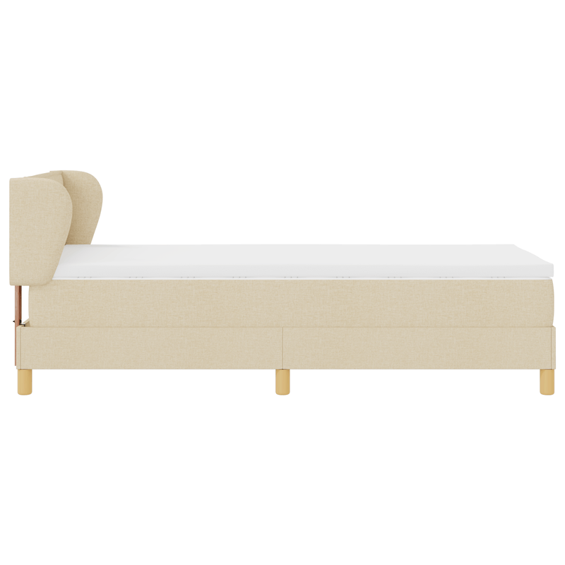 Casa si Gradina - Mobilier - Paturi si accesorii - Paturi - Pat box spring cu saltea, crem, 90x190 cm, textil - Infinity.ro