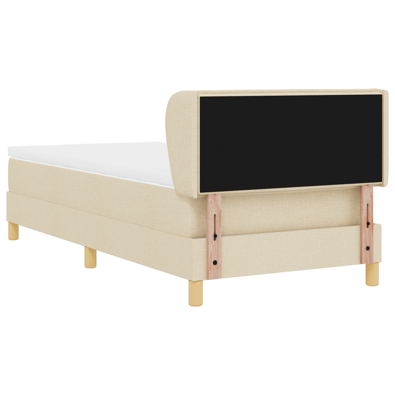 Casa si Gradina - Mobilier - Paturi si accesorii - Paturi - Pat box spring cu saltea, crem, 90x190 cm, textil - Infinity.ro