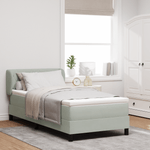 Casa si Gradina - Mobilier - Paturi si accesorii - Paturi - Pat box spring cu saltea, gri deschis, 100x200 cm, catifea - Infinity.ro