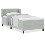 Casa si Gradina - Mobilier - Paturi si accesorii - Paturi - Pat box spring cu saltea, gri deschis, 100x200 cm, catifea - Infinity.ro