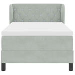 Casa si Gradina - Mobilier - Paturi si accesorii - Paturi - Pat box spring cu saltea, gri deschis, 100x200 cm, catifea - Infinity.ro
