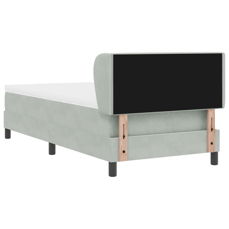Casa si Gradina - Mobilier - Paturi si accesorii - Paturi - Pat box spring cu saltea, gri deschis, 100x200 cm, catifea - Infinity.ro