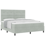 Casa si Gradina - Mobilier - Paturi si accesorii - Paturi - Pat box spring cu saltea, gri deschis, super king, catifea - Infinity.ro