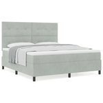 Casa si Gradina - Mobilier - Paturi si accesorii - Paturi - Pat box spring cu saltea, gri deschis, super king, catifea - Infinity.ro