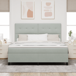 Casa si Gradina - Mobilier - Paturi si accesorii - Paturi - Pat box spring cu saltea, gri deschis, super king, catifea - Infinity.ro