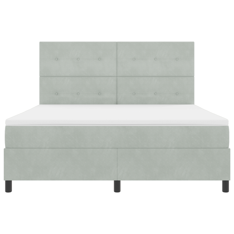 Casa si Gradina - Mobilier - Paturi si accesorii - Paturi - Pat box spring cu saltea, gri deschis, super king, catifea - Infinity.ro