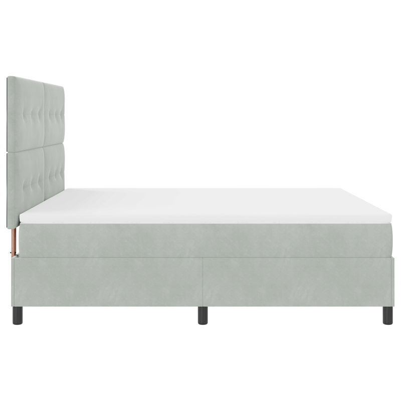 Casa si Gradina - Mobilier - Paturi si accesorii - Paturi - Pat box spring cu saltea, gri deschis, super king, catifea - Infinity.ro