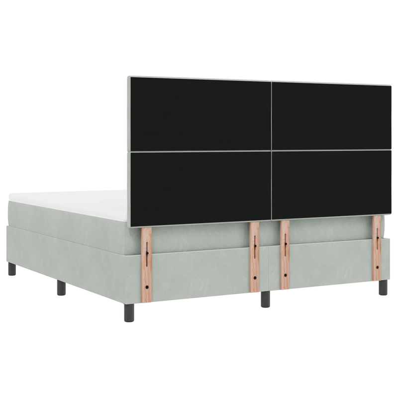 Casa si Gradina - Mobilier - Paturi si accesorii - Paturi - Pat box spring cu saltea, gri deschis, super king, catifea - Infinity.ro