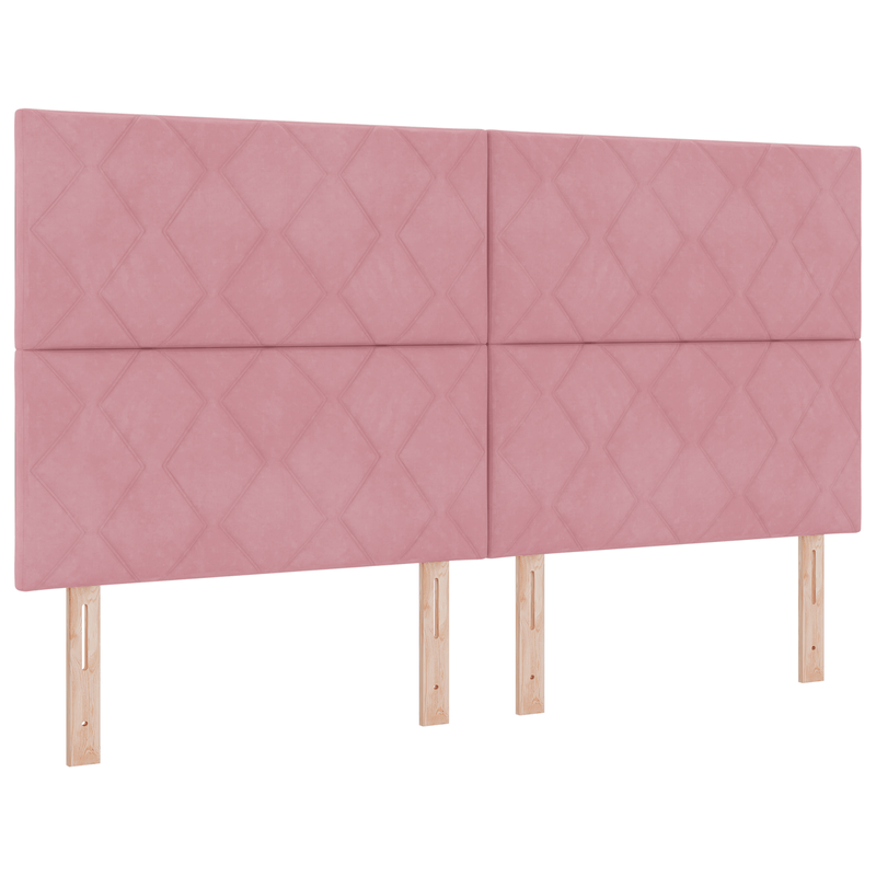 Casa si Gradina - Mobilier - Paturi si accesorii - Paturi - Pat box spring cu saltea, roz, super king, catifea - Infinity.ro
