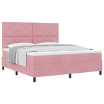Casa si Gradina - Mobilier - Paturi si accesorii - Paturi - Pat box spring cu saltea, roz, super king, catifea - Infinity.ro
