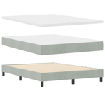Casa si Gradina - Mobilier - Paturi si accesorii - Paturi - Pat cu saltea  Gri deschis 140x200 cm Catifea - Infinity.ro