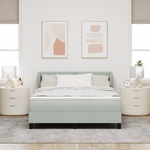 Casa si Gradina - Mobilier - Paturi si accesorii - Paturi - Pat cu saltea  Gri deschis 140x200 cm Catifea - Infinity.ro