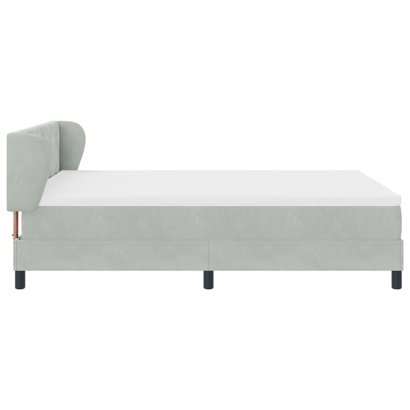 Casa si Gradina - Mobilier - Paturi si accesorii - Paturi - Pat cu saltea  Gri deschis 140x200 cm Catifea - Infinity.ro
