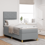 Casa si Gradina - Mobilier - Paturi si accesorii - Paturi - Pat cu arcuri cu saltea gri deschis 80x200 cm tesatura - Infinity.ro