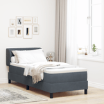 Casa si Gradina - Mobilier - Paturi si accesorii - Paturi - Pat box spring cu saltea, gri inchis, 80x200 cm, catifea - Infinity.ro
