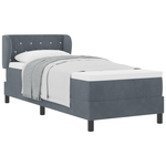 Casa si Gradina - Mobilier - Paturi si accesorii - Paturi - Pat box spring cu saltea, gri inchis, 80x200 cm, catifea - Infinity.ro