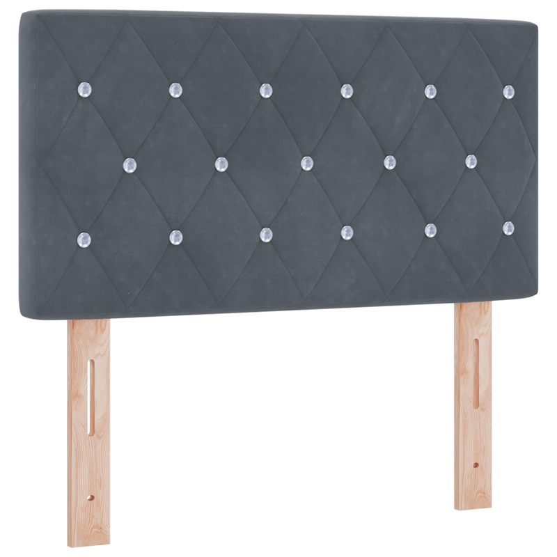 Casa si Gradina - Mobilier - Paturi si accesorii - Paturi - Pat box spring cu saltea, gri inchis, 80x200 cm, catifea - Infinity.ro
