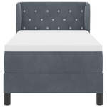 Casa si Gradina - Mobilier - Paturi si accesorii - Paturi - Pat box spring cu saltea, gri inchis, 80x200 cm, catifea - Infinity.ro