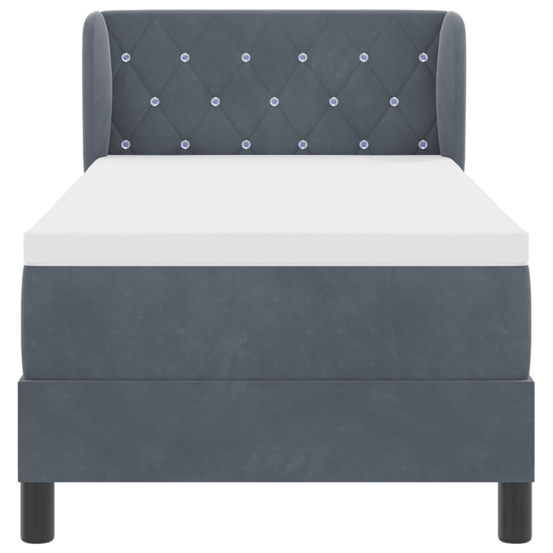 Casa si Gradina - Mobilier - Paturi si accesorii - Paturi - Pat box spring cu saltea, gri inchis, 80x200 cm, catifea - Infinity.ro