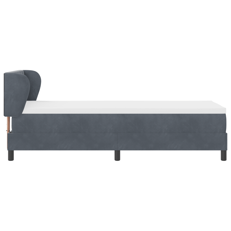 Casa si Gradina - Mobilier - Paturi si accesorii - Paturi - Pat box spring cu saltea, gri inchis, 80x200 cm, catifea - Infinity.ro