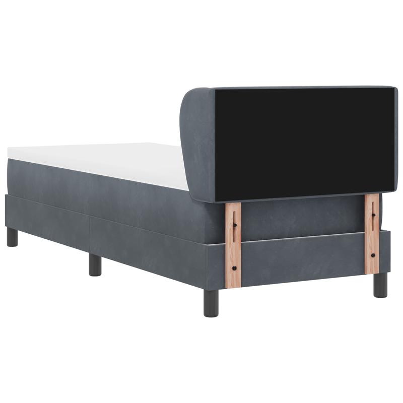 Casa si Gradina - Mobilier - Paturi si accesorii - Paturi - Pat box spring cu saltea, gri inchis, 80x200 cm, catifea - Infinity.ro