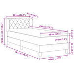 Casa si Gradina - Mobilier - Paturi si accesorii - Paturi - Pat box spring cu saltea, gri inchis, 80x200 cm, catifea - Infinity.ro