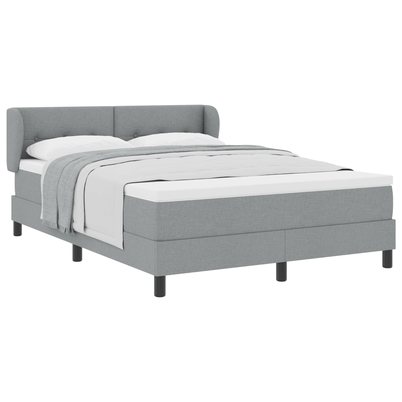 Casa si Gradina - Mobilier - Paturi si accesorii - Paturi - Pat box spring cu saltea, gri deschis, 160x200 cm, textil - Infinity.ro