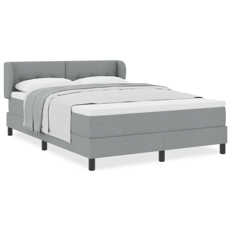 Casa si Gradina - Mobilier - Paturi si accesorii - Paturi - Pat box spring cu saltea, gri deschis, 160x200 cm, textil - Infinity.ro